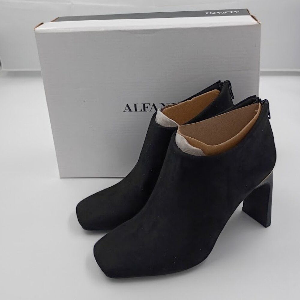 Alfani Brittneef Booties, Square Toe and Heel, Black, Women's Size 5.5, 9.5